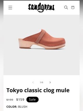Sandgrens Tokyo Clog in Blush, size 40